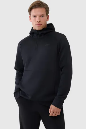 4F Męska bluza treningowa z kapturem WSS25TFSWM457 - czarna