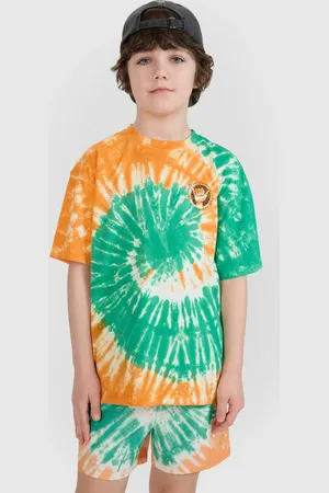 4F Chłopięcy t-shirt oversize z nadrukiem 4F 4FJRSS25TTSHM2872