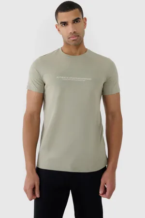 4F Męski t-shirt z nadrukiem WSS25TTSHM2004 - khaki