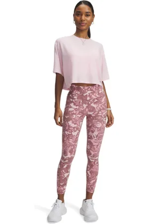Under Armour Damskie legginsy treningowe Motion Ankle Leg Print - różowe