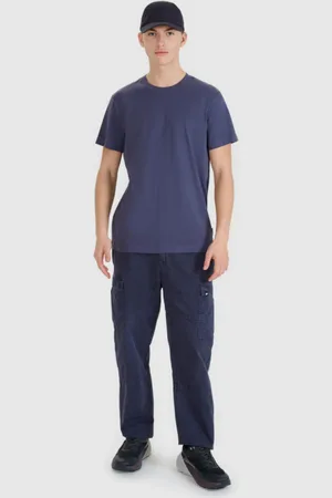4F Męskie spodnie casual cargo RSS25TTROM1459 - granatowe