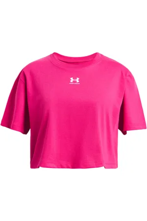 Under Armour Dziewczęca koszulka oversize UA Rival SS - różowa