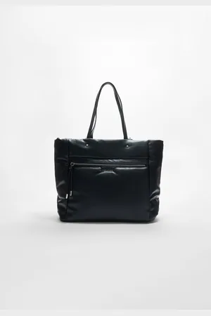 Stradivarius Torba shopper ze sztucznej skóry z suwakiem