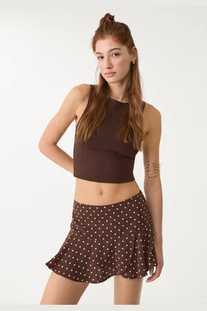 Stradivarius Luźne spódnicospodenki z falbanami XS