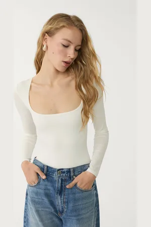 Stradivarius Body z kwadratowym dekoltem L