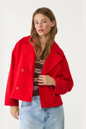 Stradivarius Krótki płaszcz dwurzędowy S