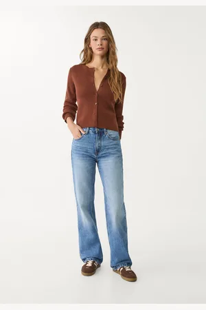 Stradivarius D92 jeansy o prostym kroju typu wide