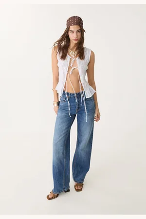 Stradivarius D92 jeansy o prostym kroju typu wide