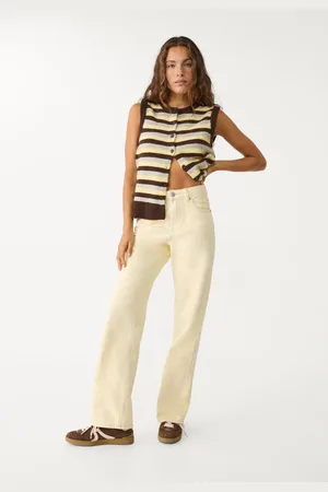 Stradivarius D92 jeansy o prostym kroju typu wide