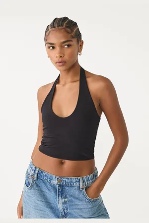 Stradivarius Krótki top z dekoltem halter M