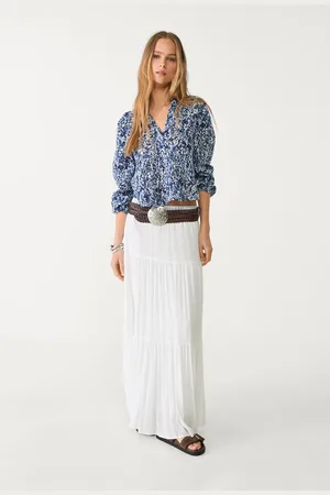 Stradivarius Luźna wzorzysta bluzka XS