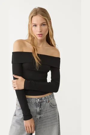 Stradivarius Top z dekoltem odsłaniającym ramiona XS