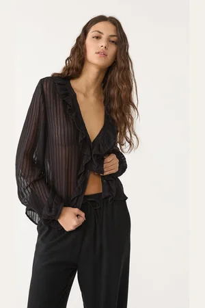 Stradivarius Luźna koszula z falbanami XS