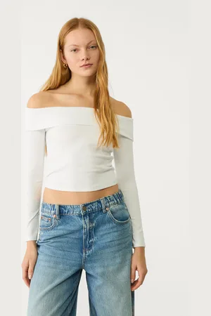 Stradivarius Top z dekoltem odsłaniającym ramiona S