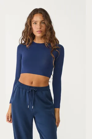 Stradivarius Krótki top z długim rękawem M