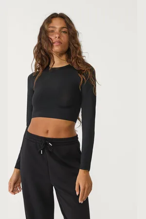 Stradivarius Krótki top z długim rękawem M