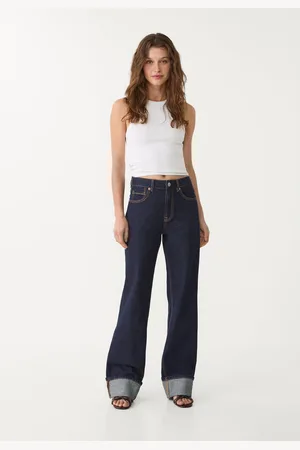 Stradivarius D92 jeansy o prostym kroju typu wide