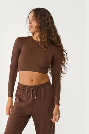 Stradivarius Krótki top z długim rękawem XS