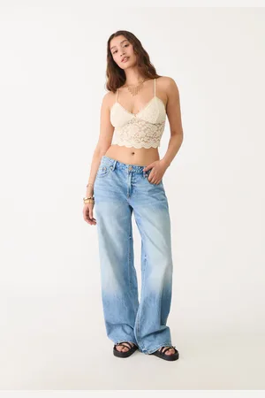Stradivarius Koronkowy top na ramiączkach M