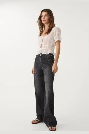 Stradivarius D92 jeansy o prostym kroju typu wide
