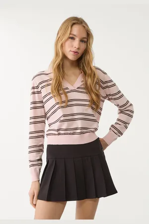Stradivarius Dzianinowa koszulka polo w paski