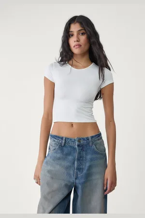 Stradivarius Poliamidowa koszulka basic XS