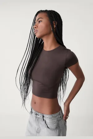 Stradivarius Poliamidowa koszulka basic XL