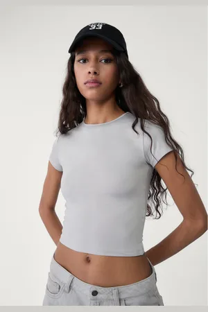 Stradivarius Poliamidowa koszulka basic M