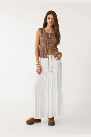 Stradivarius Spódnica maxi w stylu boho XL