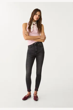 Stradivarius D09 Jeansy skinny z bardzo wysokim stanem