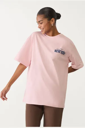 Stradivarius Koszulka oversize z grubej bawełnianej tkaniny z