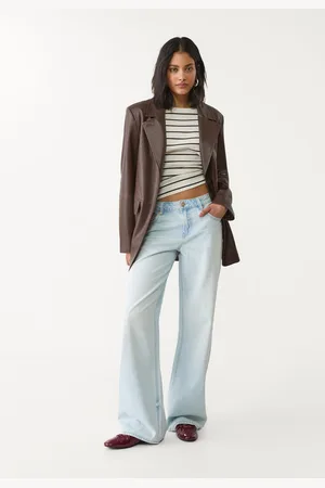 Stradivarius D91 Jeansy low wide leg
