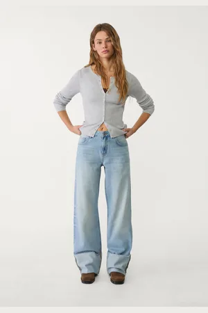 Stradivarius Jeansy wide leg z wywinięciem 32