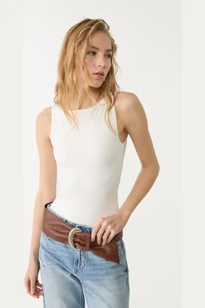 Stradivarius Body basic z dekoltem łódką XL
