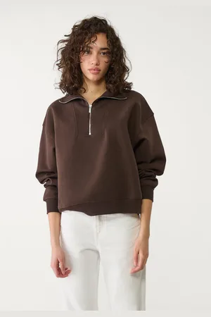 Stradivarius Bluza z golfem i krótkim suwakiem