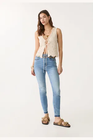 Stradivarius D09 Jeansy skinny z bardzo wysokim stanem