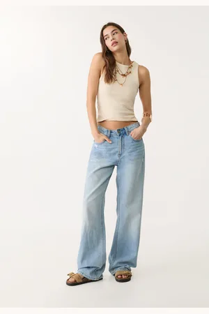 Stradivarius D92 jeansy o prostym kroju typu wide