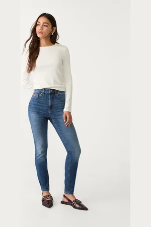 Stradivarius D09 Jeansy skinny z bardzo wysokim stanem