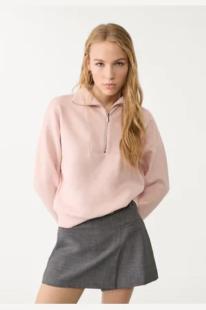 Stradivarius Bluza z golfem i krótkim suwakiem Pastelowy