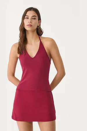 Stradivarius Wiązany top z dekoltem halter M
