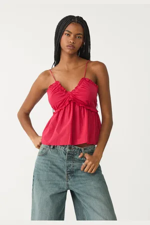 Stradivarius Top na ramiączkach z wiązaniem M