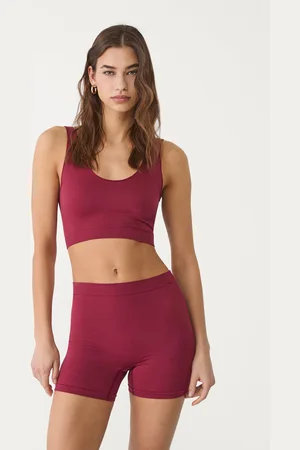 Stradivarius Krótki bezszwowy top basic XS
