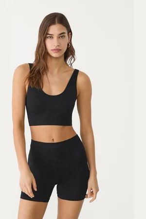 Stradivarius Krótki bezszwowy top basic XS
