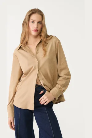 Stradivarius Koszula ze sztucznego zamszu M
