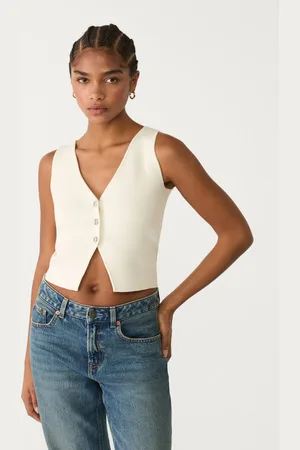 Stradivarius Dzianinowy top z guzikami M