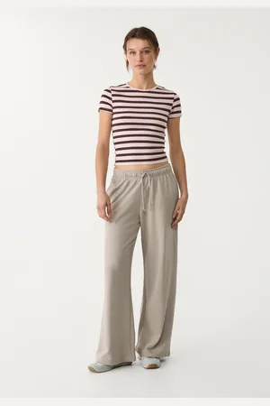 Stradivarius Spodnie jogger z szerokimi nogawkami L