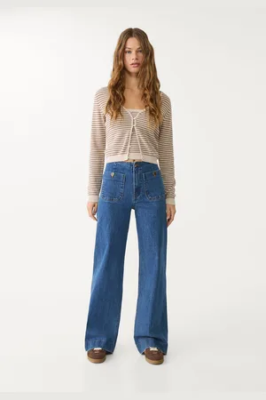 Stradivarius D77 Minimalistyczne jeansy z kieszeniami
