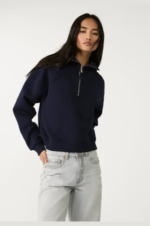Stradivarius Bluza z golfem i krótkim suwakiem
