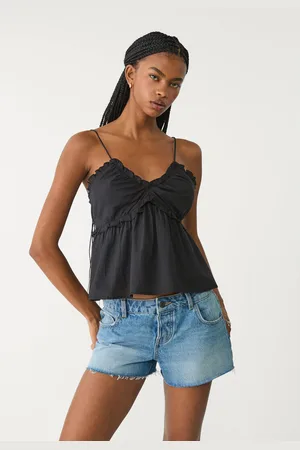 Stradivarius Top na ramiączkach z wiązaniem XS