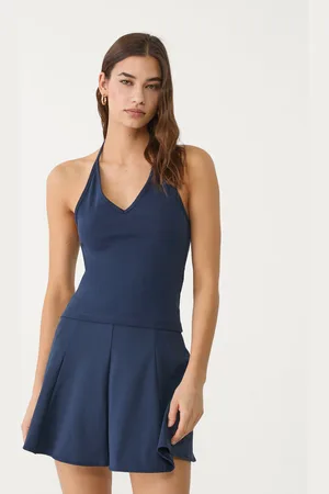 Stradivarius Wiązany top z dekoltem halter XL